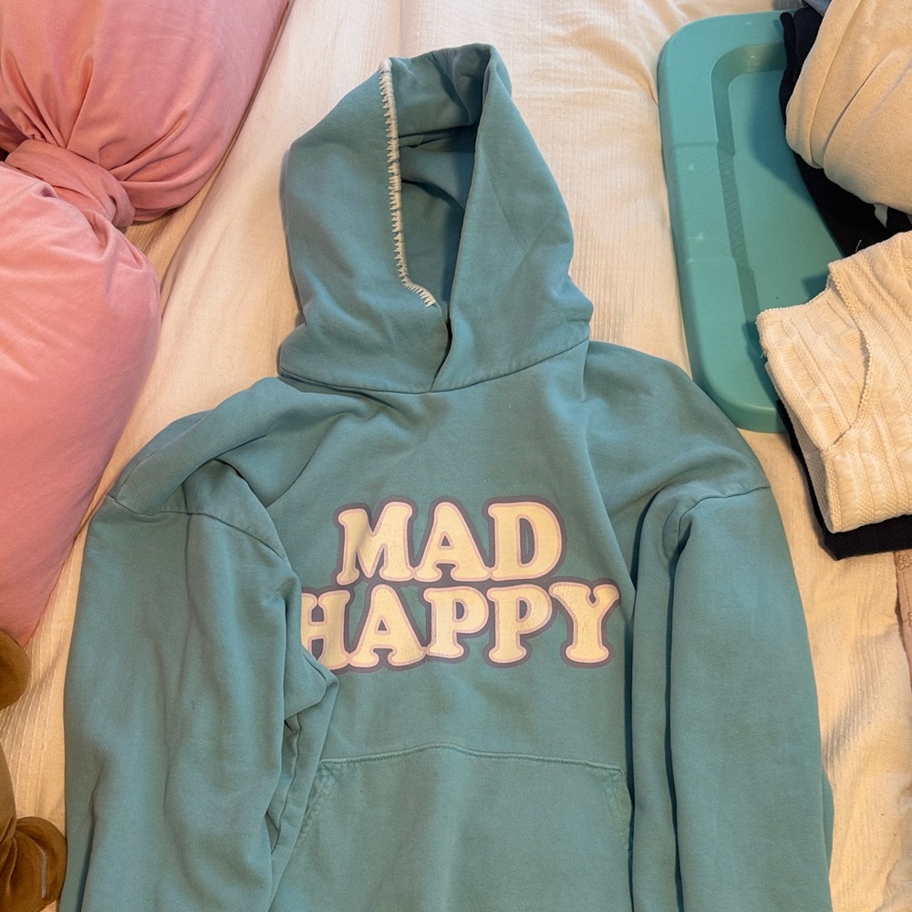 Madhappy Blue Hoodie with Pink Accents